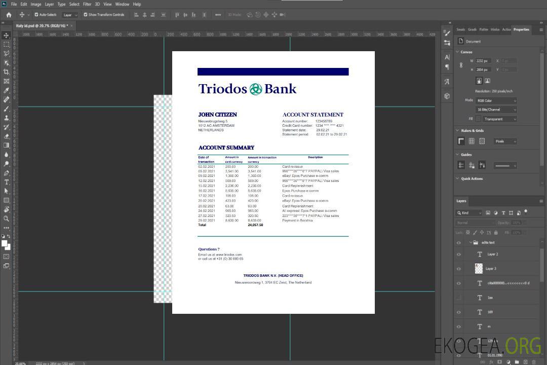 Pays-Bas Banque Triodos excel pdf template